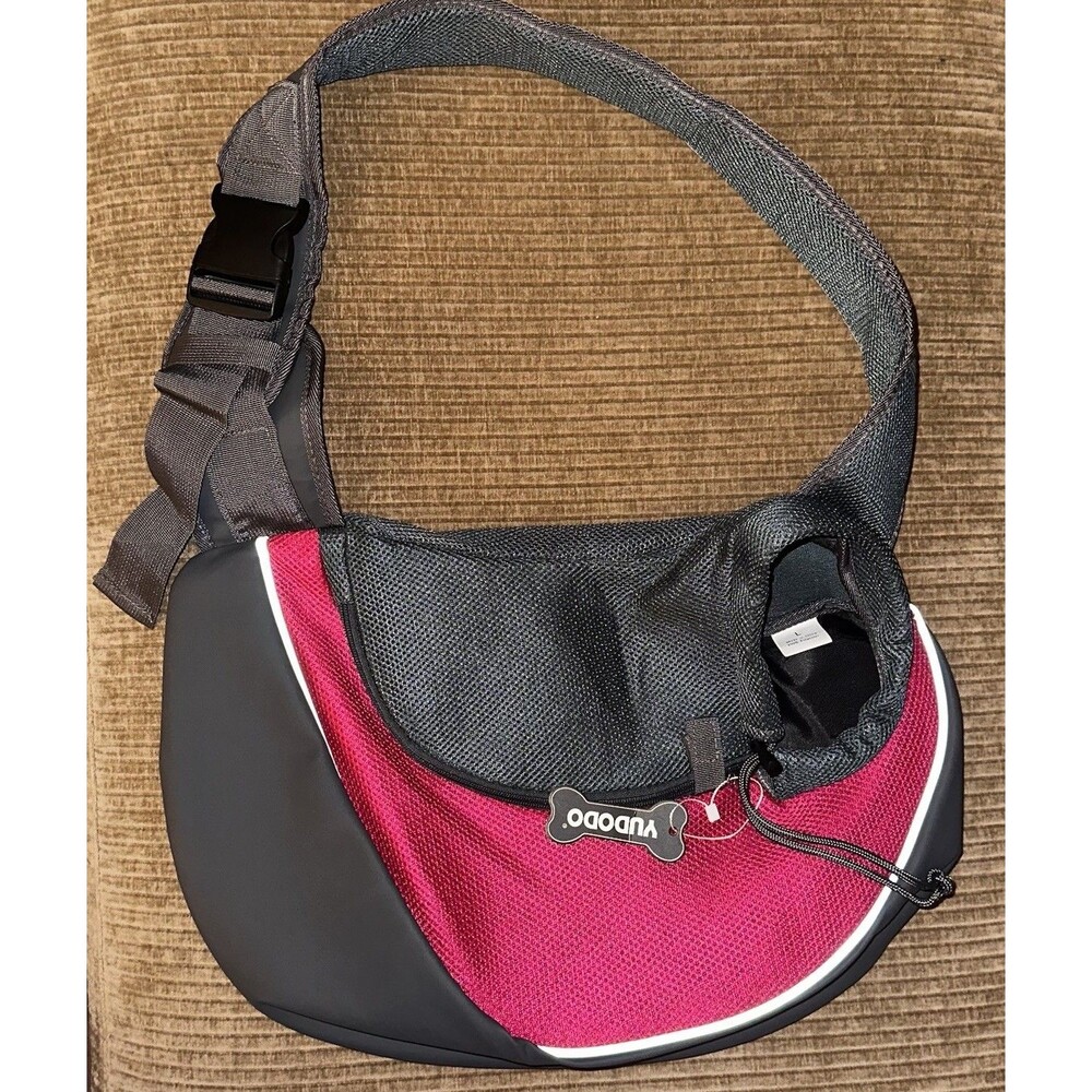 YUDODO Pet Dog Sling Carrier Pink Adjust Strap Up To 14 Lbs